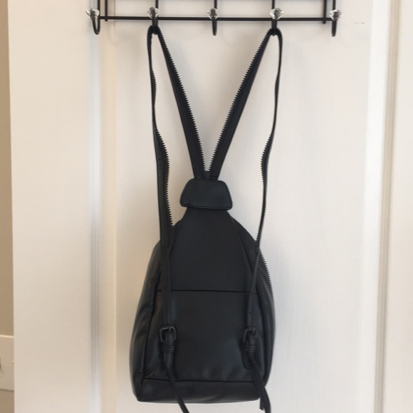 Steve Madden Black Puffy Leather Sling Backpack - Picture 16 of 17